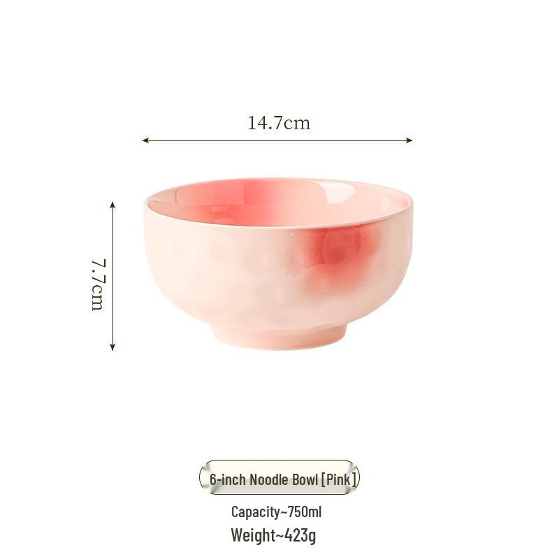 2025 Stylish Pink Ceramic Tableware Set: Elegant Plates and Deep Fruit Bowls