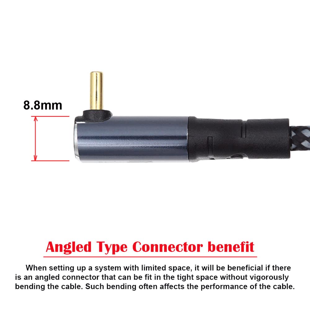 NFHK 240W 90 Degree USB for and Mobile 50cm USB-C Type-C Cable, 480Mbps, 48V, 5A, Upward/Downward Angle, 2.0 Compatible, 100W, Laptops, Tablets,