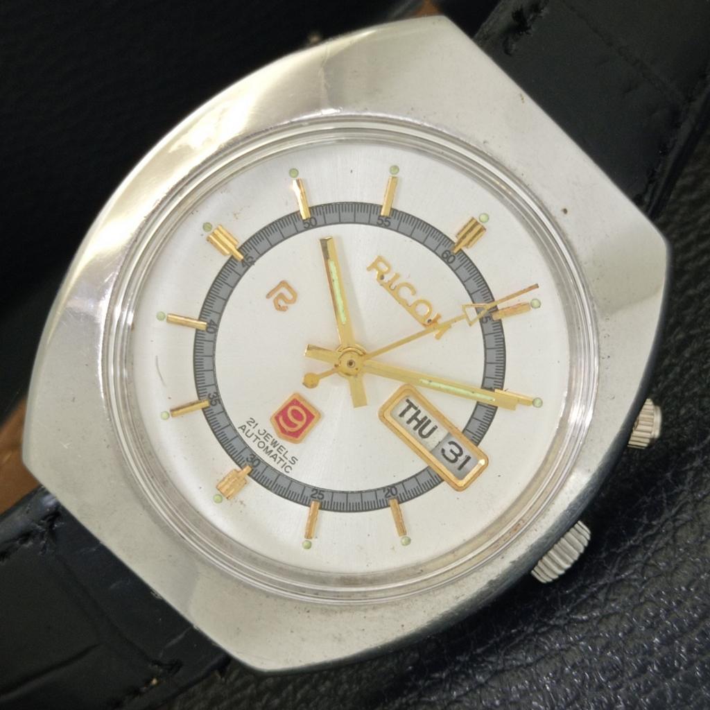 

RICOH R31 AUTOMATIC JAPAN MENS VINTAGE SILVER COLOR DIAL WATCH a701946-5 R207-a701946