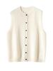 100% Cashmere Knit Vest: Round Neck, Sleeveless, Solid Color, Thick Layering Shrug for Autumn/Winter