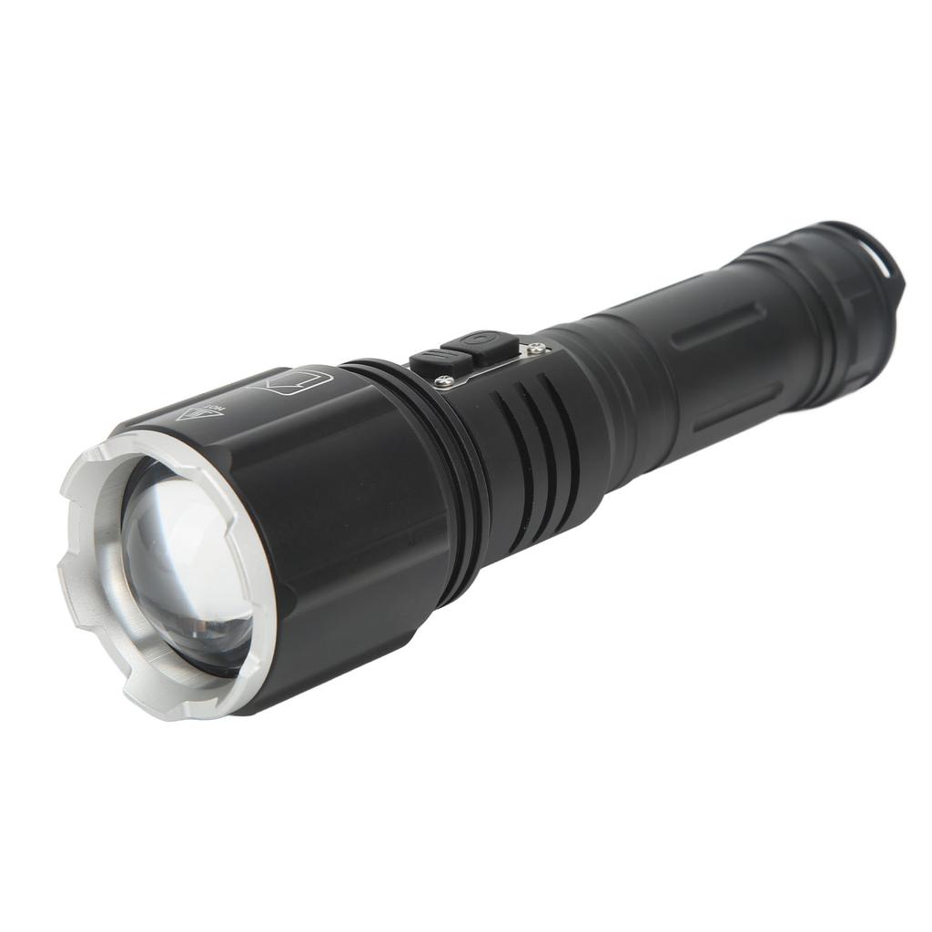 LED Flashlight Super Bright Double Switch Anti Slip Waterproof Type C USB Charging Flashlight for Outdoor Camping