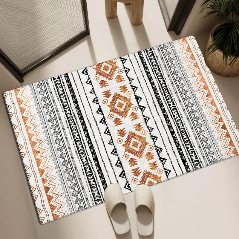 

Марокканский этнический геометрический узор коврик для унитаза пена с эффектом памяти с нескользящей основой водопоглощающий для входа в душ кухня 40x60cm