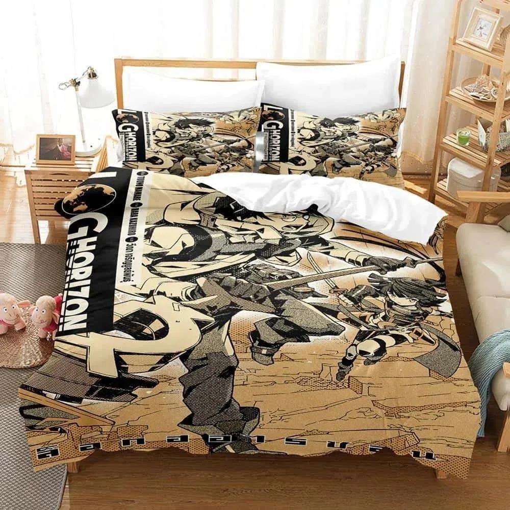 3D Cartoon Log Horizon Bedding Set Single Twin Full Queen King Size Bed Set Adult Kid Bedroom Duvet Cover Sets For Home Textiles