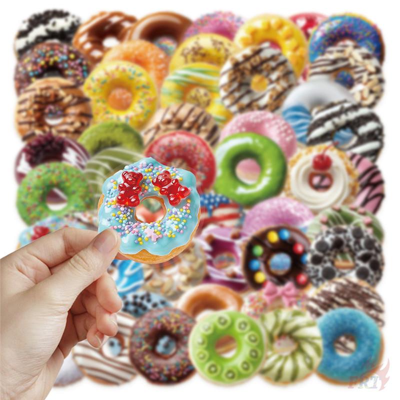 50Pcs/Set Sweet Doughnuts Series 01 PET Stickers Waterproof DIY Fashion Doodle Decals Stickers
