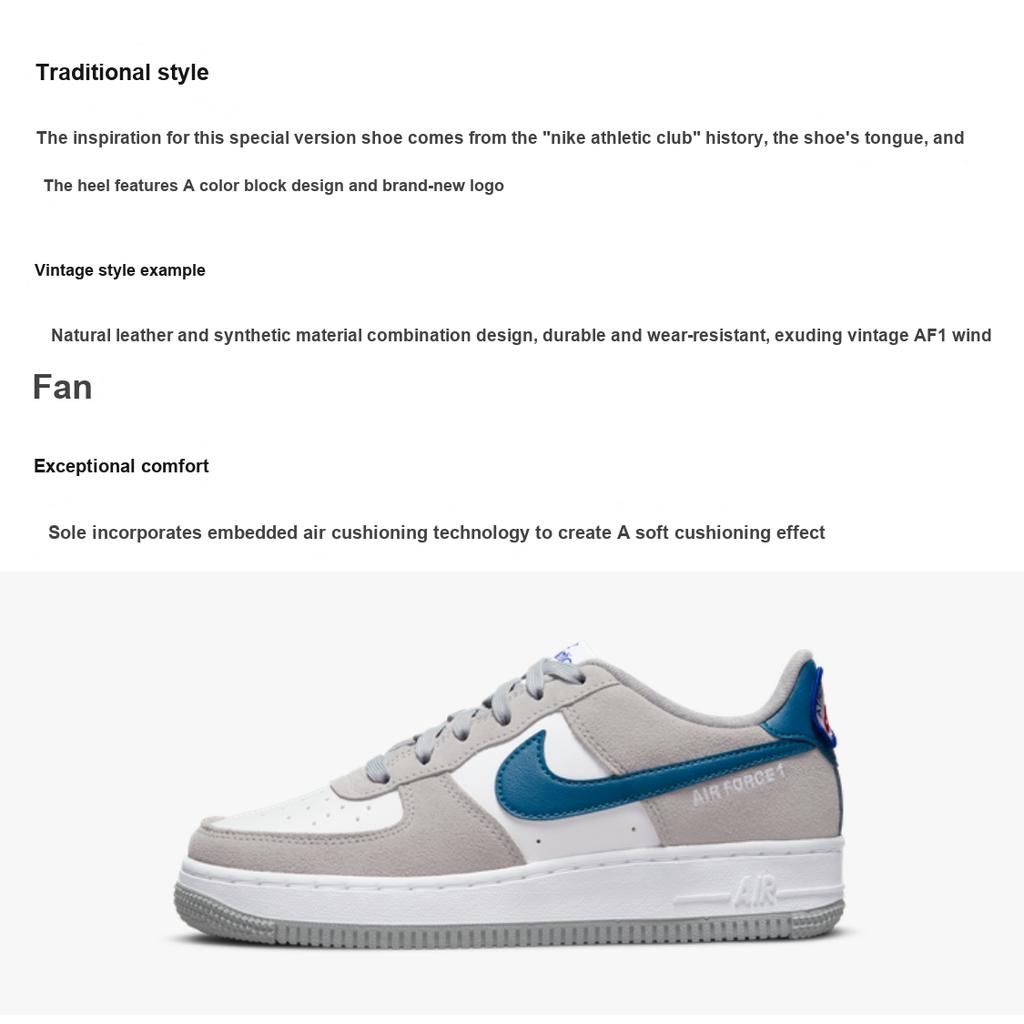 New Nike Air Force 1 Low Athletic Club White Grey GS DH9597-001