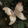 Shatter Resistant Glittering Butterfly Christmas Tree Ornament 25Cm Velvets Design Indoor Outdoor Holiday Party Decoration
