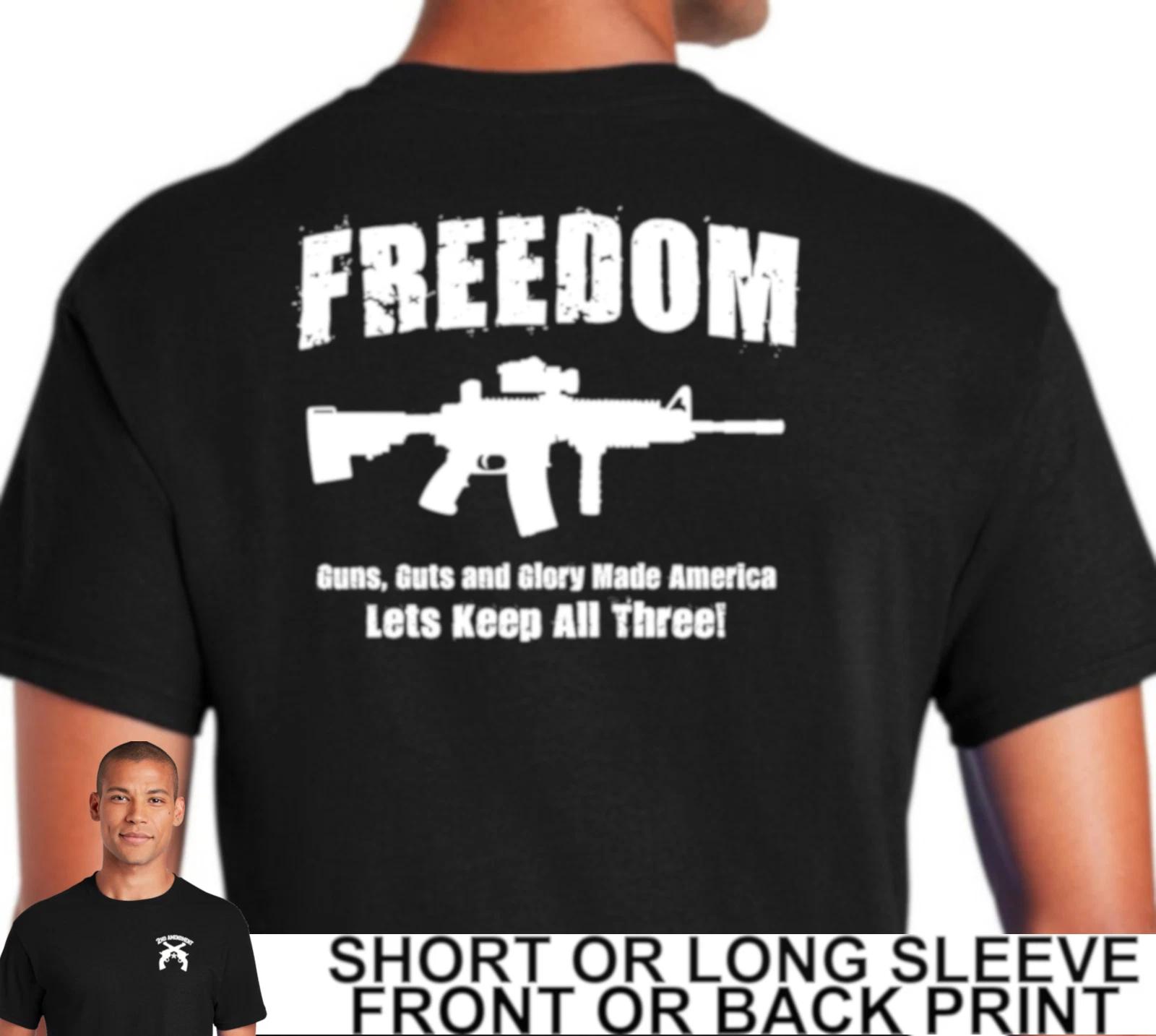 Guns Guts Glory Made America Lets Keep All Three ar-15 Rifle Mens 2A Shirt XXXL