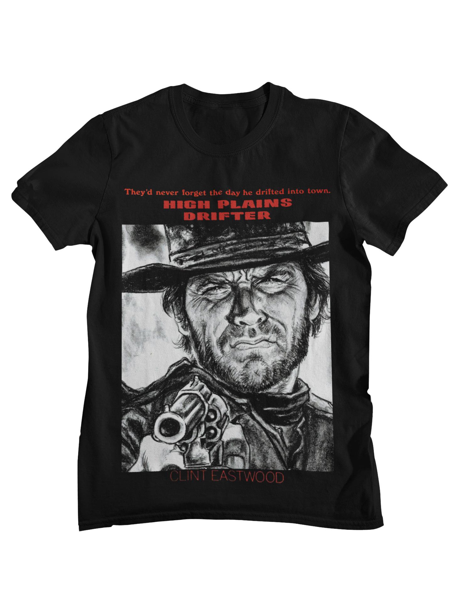 High Plains Drifter Clint Eastwood Retro Western Movie Graphic TShirt Unisex Vintage Cowboy Casual Cotton Streetwear Tops 4XL