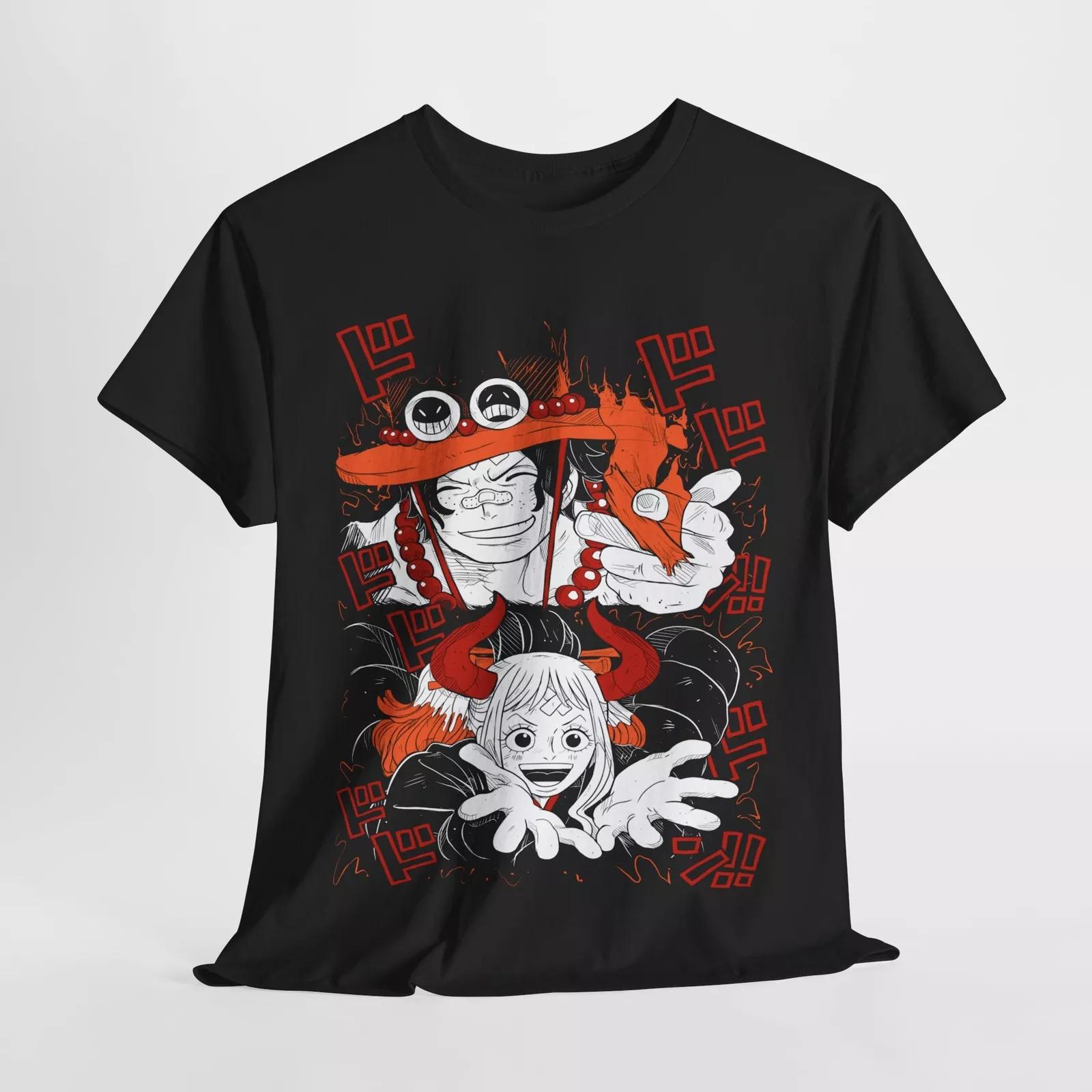 

ONE PIECE Ace Anime Men s and Women s Summer T-Shirt Harajuku Vintage Short Sleeve Oversized Casual Fitness Comfortable Y2k Top 4XL