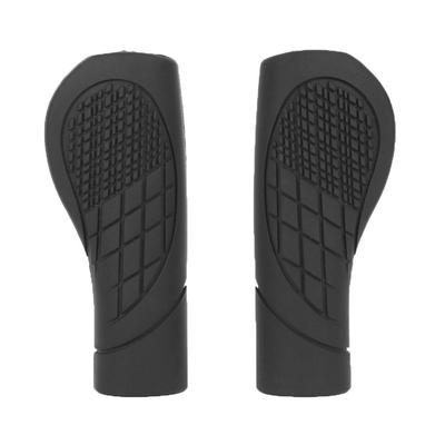 2 Pcs Black Texture Non-slip Rubber Handlebar Grip for Bike Bicycle T1