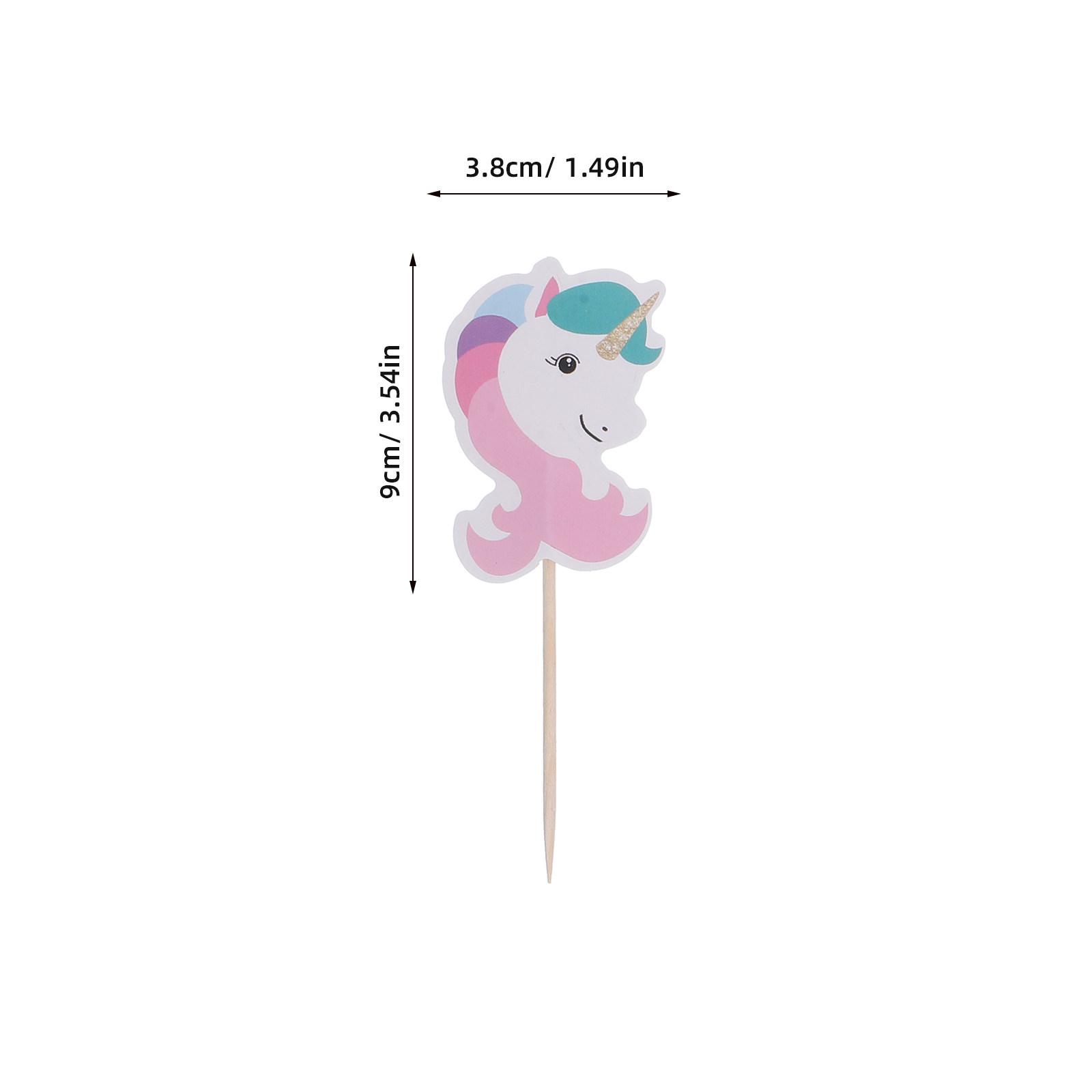 

24 Pcs Birthday Cupcake Topper cartoon horse Cupcake Toppers kids Birthday Cake Toppers Party Decor for Girls Decorating Toppers