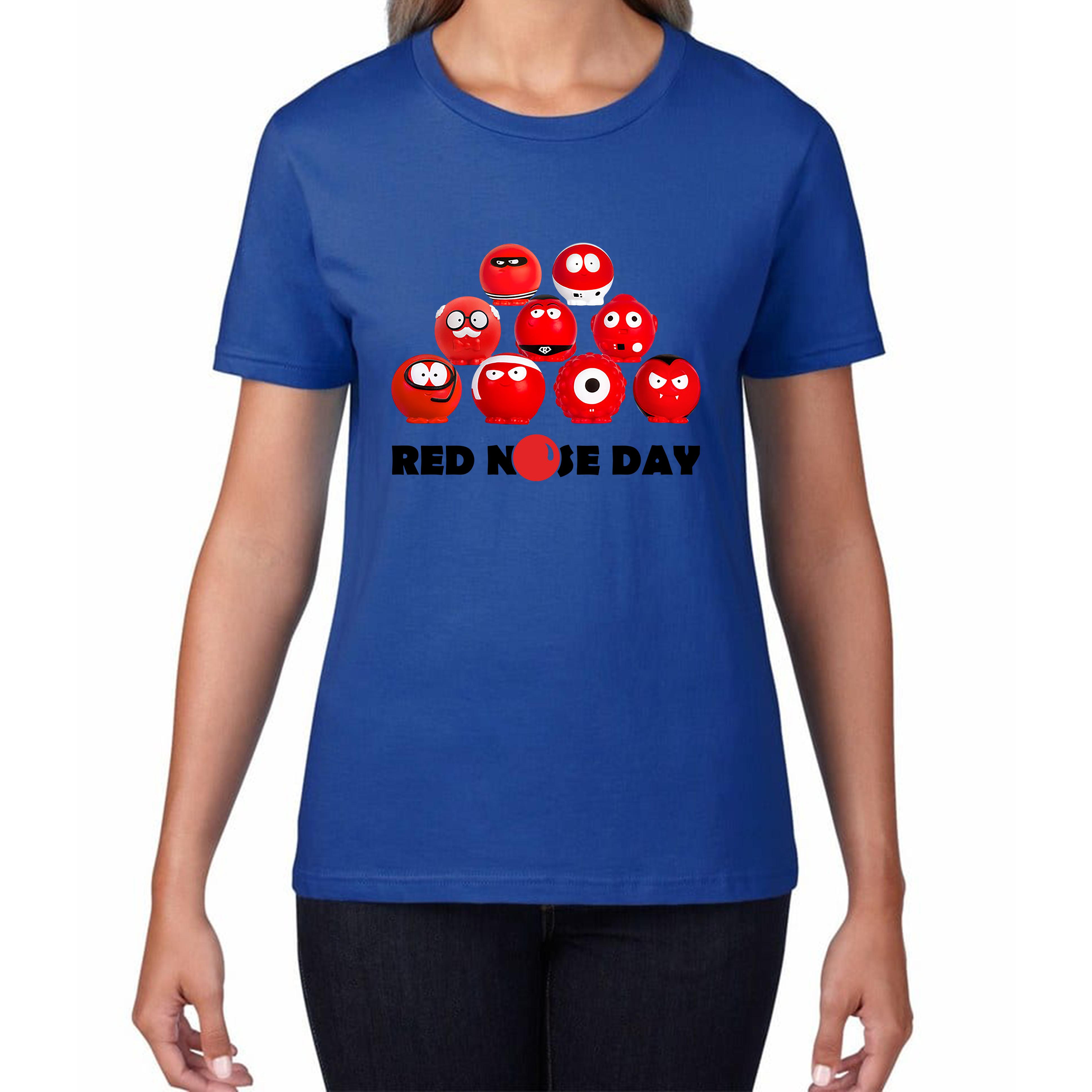 Red Nose Day Comic Relief Noses Ladies T Shirt Mens Tops Tees Unisex S