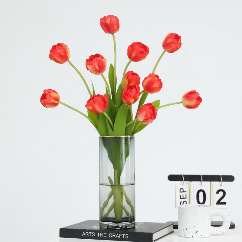 Simulation 3 Silk Tulips Home Living Room Dining Table Wedding Halloween Decoration Artificial Flowers Fake Flowers Fake Plants