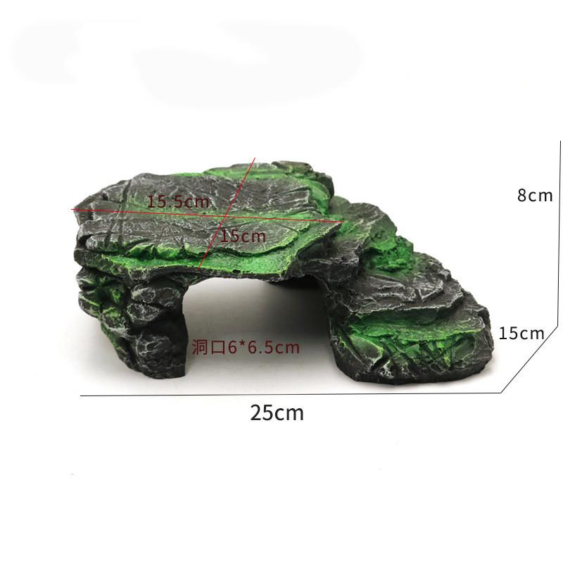 Aquarium Turtle Tank Decoration Terrace Artificial Resin Rock Stone Shelter Ornament Reptile Resting for Fish Frogs Turtles