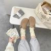 Cream Vintage Polka Dot Mid-Tube Rolled Edge Socks Thin Artistic Summer Socks 5 Pairs Women Spring Socks Korean Women Socks