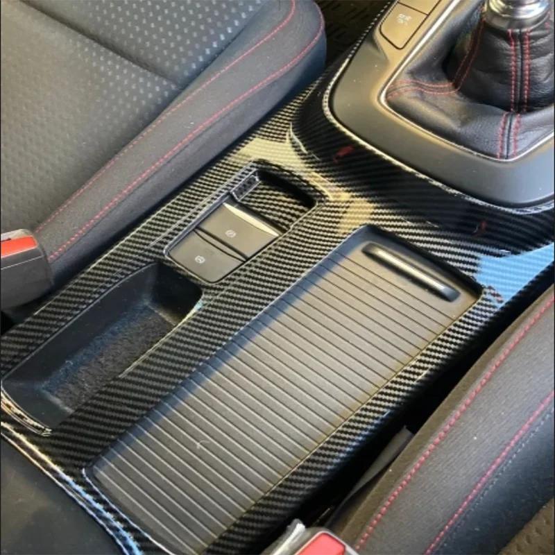 ABS Carbon Fiber Car Center Console Water Cup Holder Decoration Cover Trim Sticker for Ford Focus 2022 2023 2024 Accessories