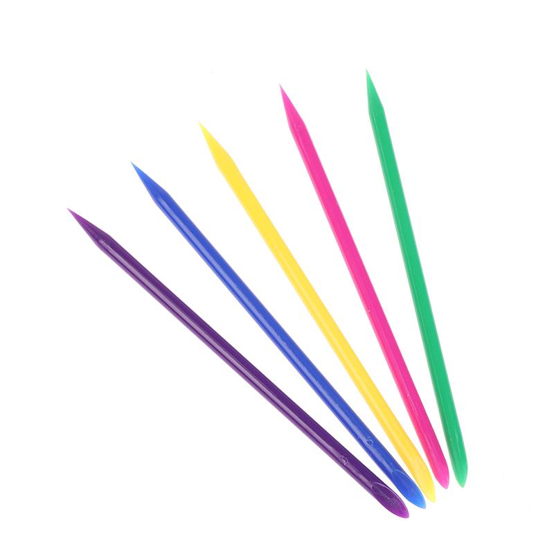 

100 шт./лот Пушер для кутикулы Двусторонний Цветной Маникюр Пластиковая Палочка Женский Педикюр Уход DIY Набор Инструментов для Ногтей