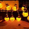 1PC 10/20 LED Halloween Small Pumpkin With Black Hat String Lights Battery Operated For Home Windows Indoor Outdoor Garden Decor