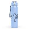 1PC Cat Dog House Minimal Line Art Print 750ml Color Plastic Sports Water Bottle Leakproof Flip Straw Lid Suitable for Sports Office Home Use