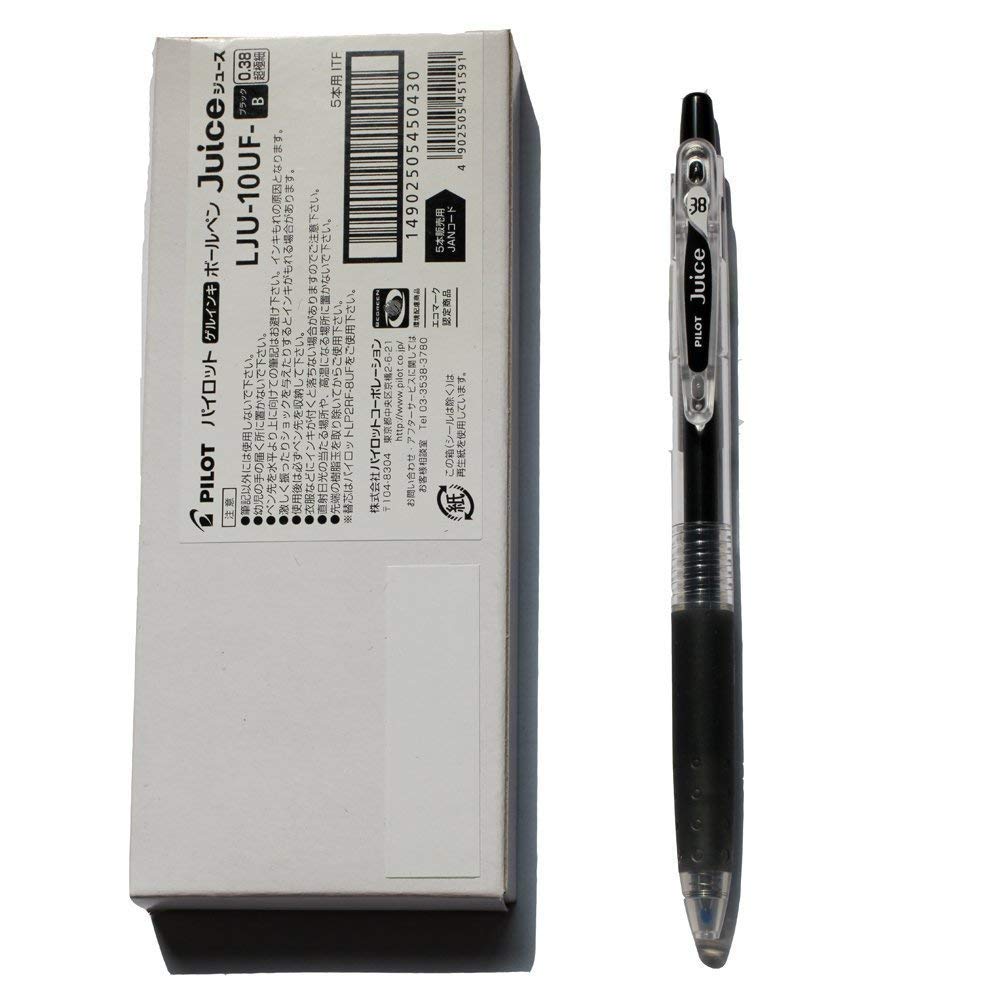 

Pilot Juice Gel Ink Ballpoint Ultra Fine Pack of 10 Pen, 0.38mm, Black, LJU-10UF-B, чёрный