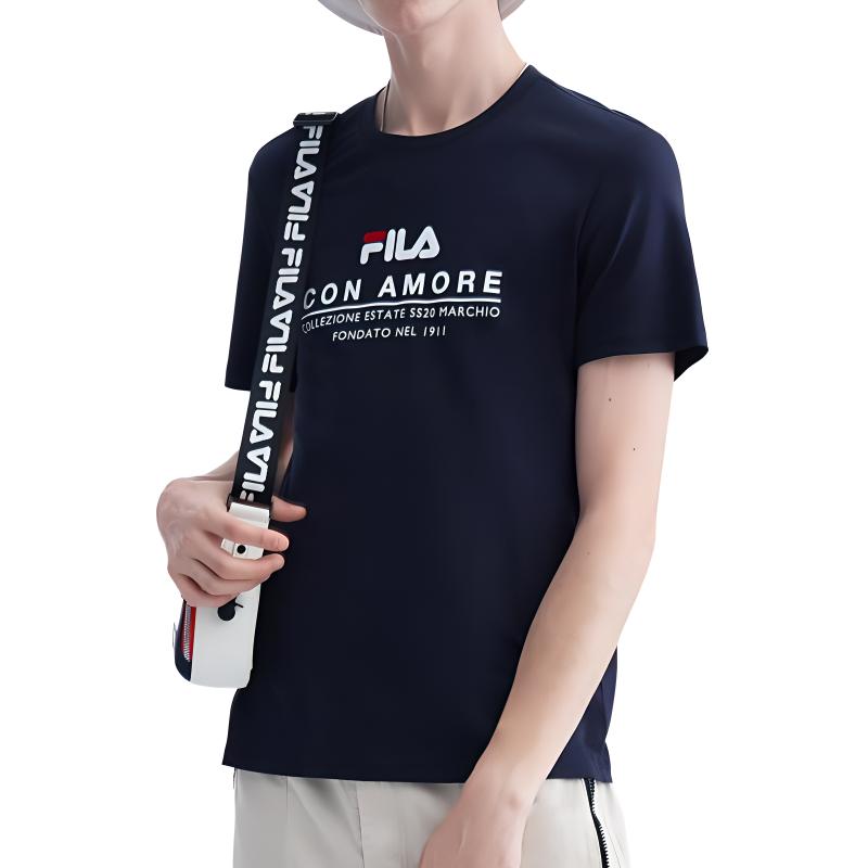 FILA T Shirts Men's Legend Blue Crew Neck Moderate F11M028114F-NV-