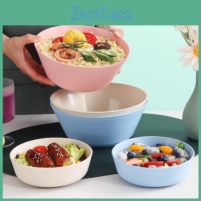 Plastic Rice Nordic Bowl Household Style Largecapacity Noodle Thickened Wheat Straw Soup Bowls Kitchen Tableware Tools