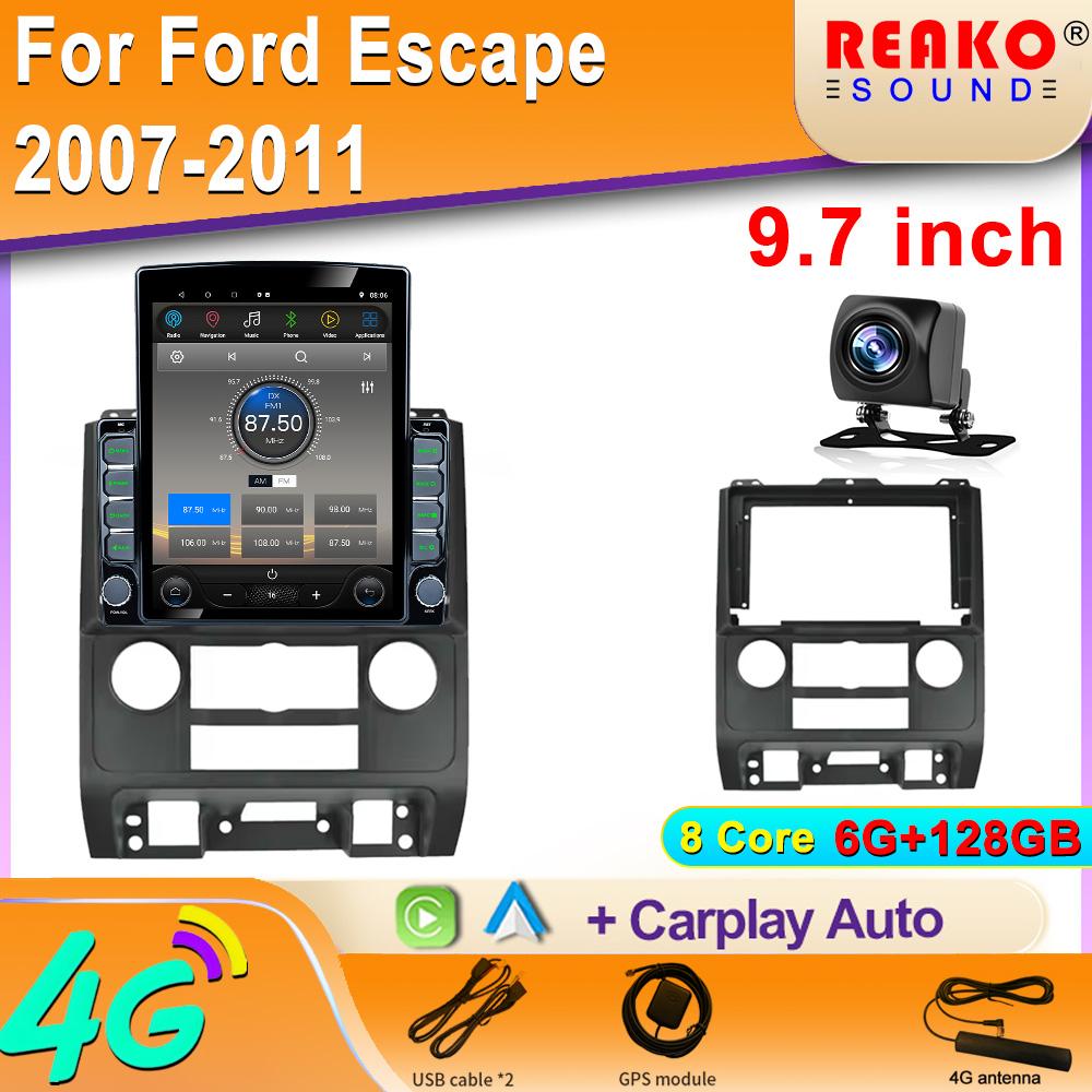 9.7" Vertical Style Tesla Screen Android Car Radio For Ford Escape 2007-2011 Multimedia Player Carplay Navigation GPS 2din