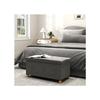 Storage Bench - MUVOE - 76 X 38 X 38 Cm - Grey - Velvet - 120 Kg