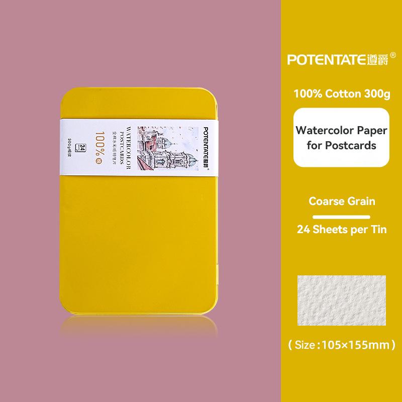 Professional Watercolor Paper Card Postcard Tin Box Artist-grade Cotton 300g Fine/Medium/Coarse Grain Travel Sketch Art Supplies