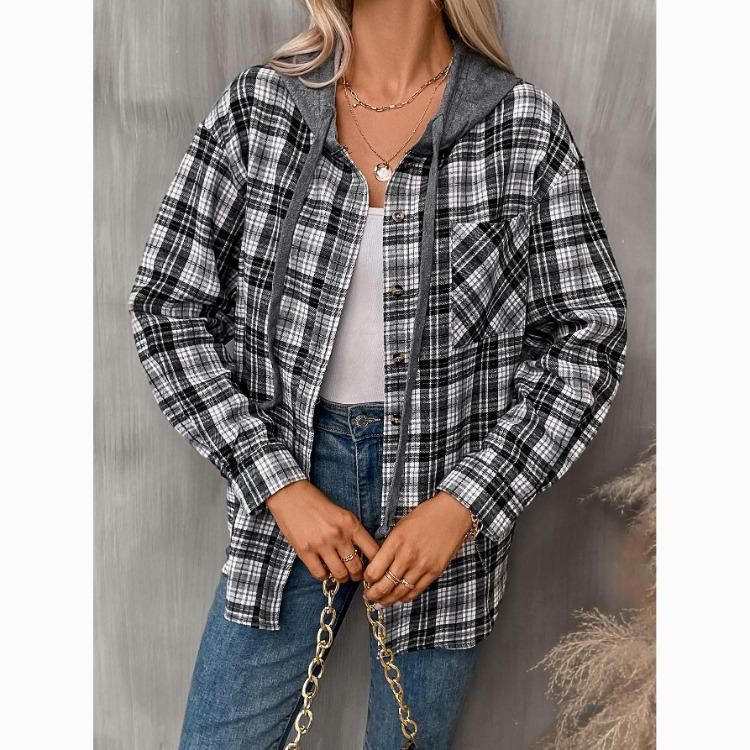 Plaid Shirt Women Casual Fashion Loose Autumn Season