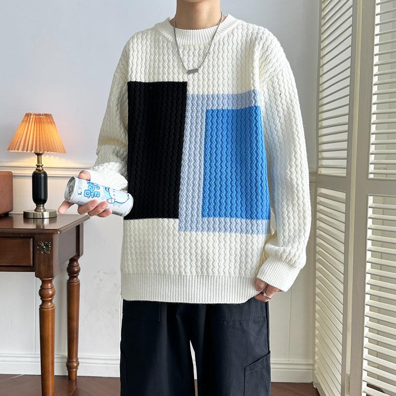 Hot Sale, Men's Semi-turtleneck Loose Sweater Knitted Sweater, Large Size Men's Line Clothing