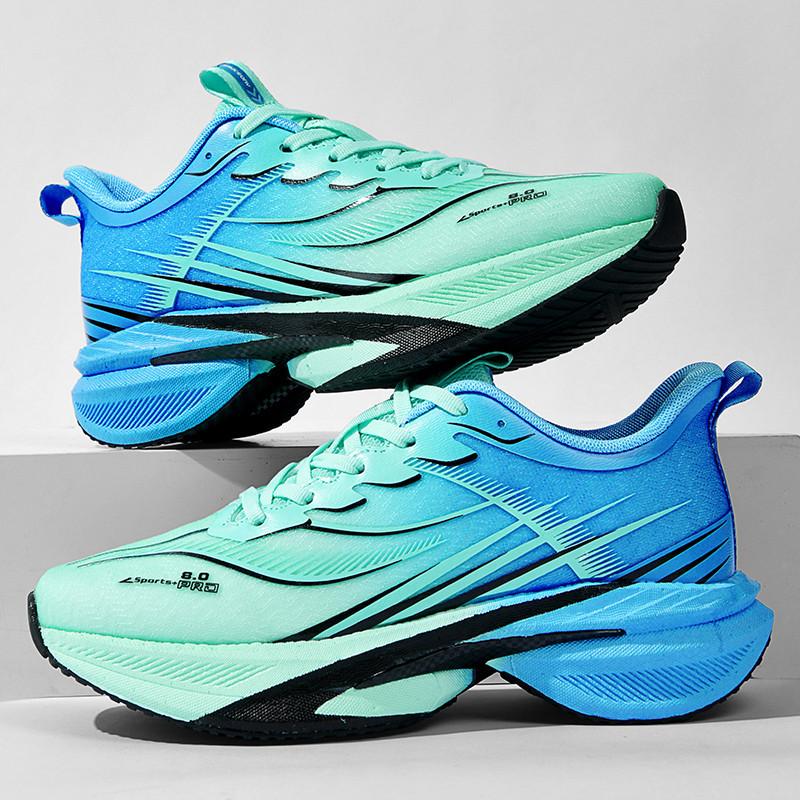 Men's shoes summer new carbon board running shoes sole light soft shock absorption trend versatile casual sports shoes