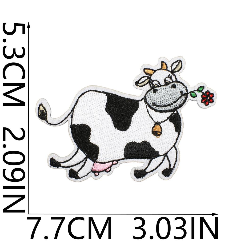 Human Second Mother Cow Embroidery Cloth Sticker Energy Origin Cow Patch Sticker Computer Embroidery Chapter Boy Clothing