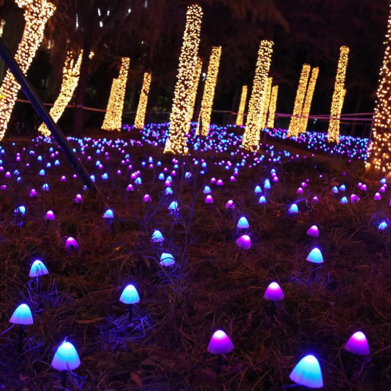 Solar LED Mushroom String Lights with Remote for Outdoors