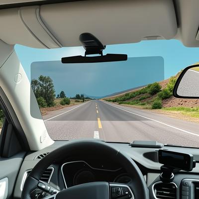 Car Sun Visor Anti-Glare HD Sunshade with UV Protection,Durable ABS Plastic,Snow Blind Prevention for All Seasons,Fit Any Car Model,with Buckle Closur