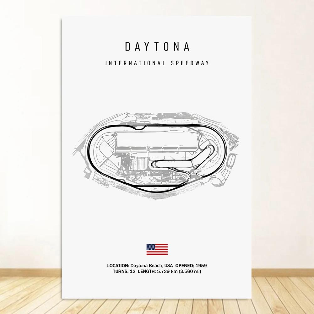 Classic Black And White Vintage Wall Art Formula 1 Imola Monaco Monza Circuit HD Oil On Canvas Posters And Home Decor Gifts