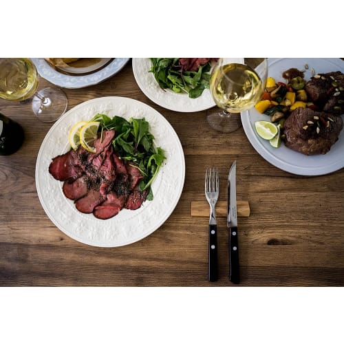 Tramontina Steak Knife and Table Fork, Dark, Dishwasher Safe, Made in Brazil, Polywood, 21100/495 21102/490 TRAMONTINA