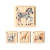 Wooden Animal Theme Block Puzzle Toy Matching Wooden Rotating Jigsaw  Party Favor Gift