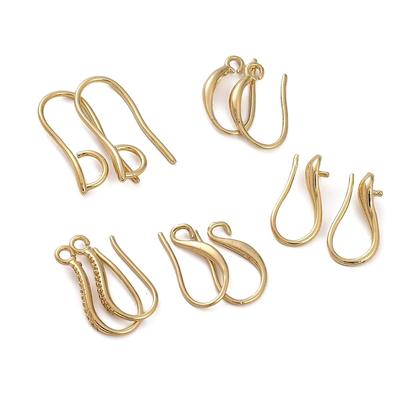 2Pcs Gancho de orelha de cobre para acessórios de artesanato de fabricação de joias DIY