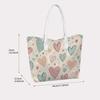 Cute Heart Print Casual Tote Bag for Daily Use Shopping