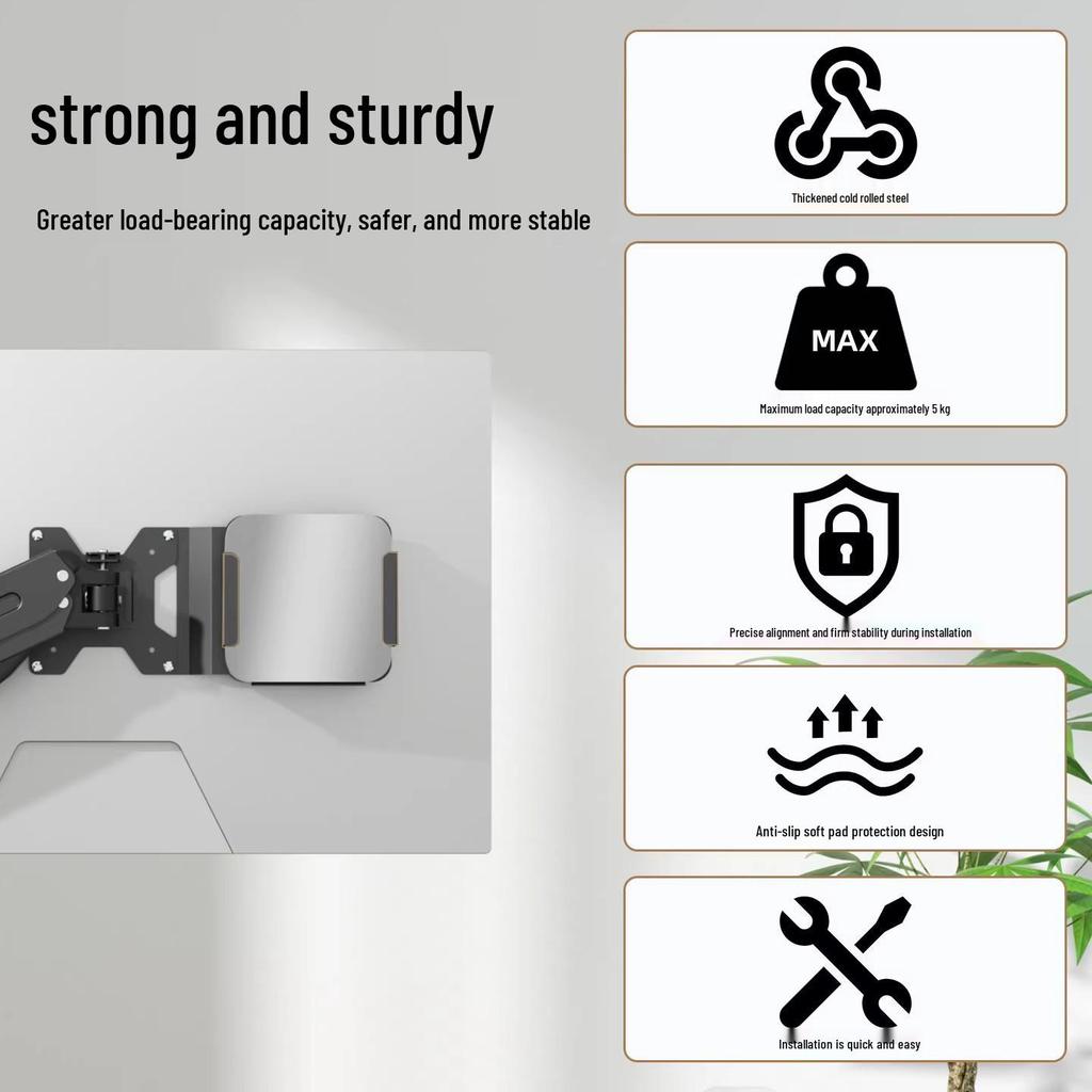 VESA Wall Mount Bracket for Mac Mini M4/M4Pro with Mechanical Arm