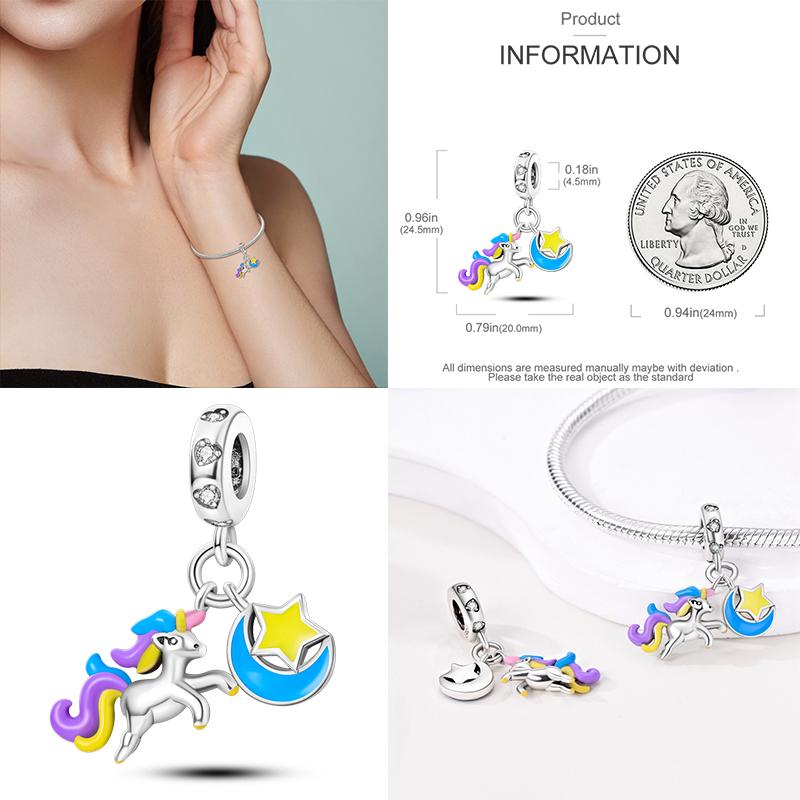 Breloques Compatibles Pour Bracelet DIY Argent 925 Série Jaune Cœur d'Amour Tournesol Lune Chat Breloques Vente Chaude S925 Fabrication de Bijoux DIY