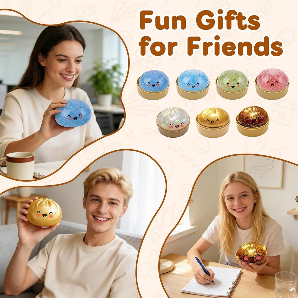 Glitzer-Knödel Squishy Neu Weicher Ball zum Kneten Stressabbau Heim-Büro-Dekoration Kinder Erwachsene Geburtstagsgeschenk Schreibtisch