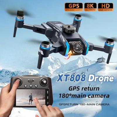 2025 Nuovo Drone LYZRC XT808 Display Schermo 8K Professionale HD Doppia Fotocamera 5G Flusso Ottico GPS Motore Brushless Pieghevole Quadricottero RC Giocattolo