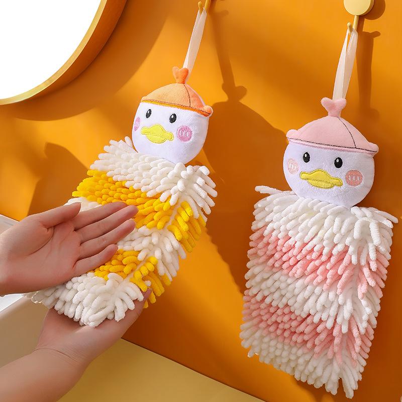 Creative Two-Tone Duck Kitchen Towel Dual-Use Hanging Absorbent Quick-Dry Square Towel
