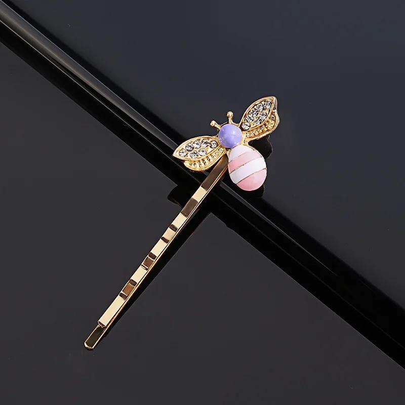 1/2/4/6 Pcs  Pins Cute Little Bee Decorative Hair Clips Curved MetalGrips for All Short and Long