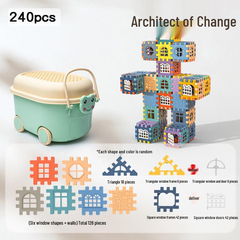 Large Particle Interlocking Building Blocks for Children - Pretend Play Construction Toy for Boys