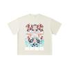 260 GSM Double Yarn 32 Count 100% Cotton Jujutsu Kaisen V49 Gojo Sukuna Print Unisex Heavy Cotton T Shirt