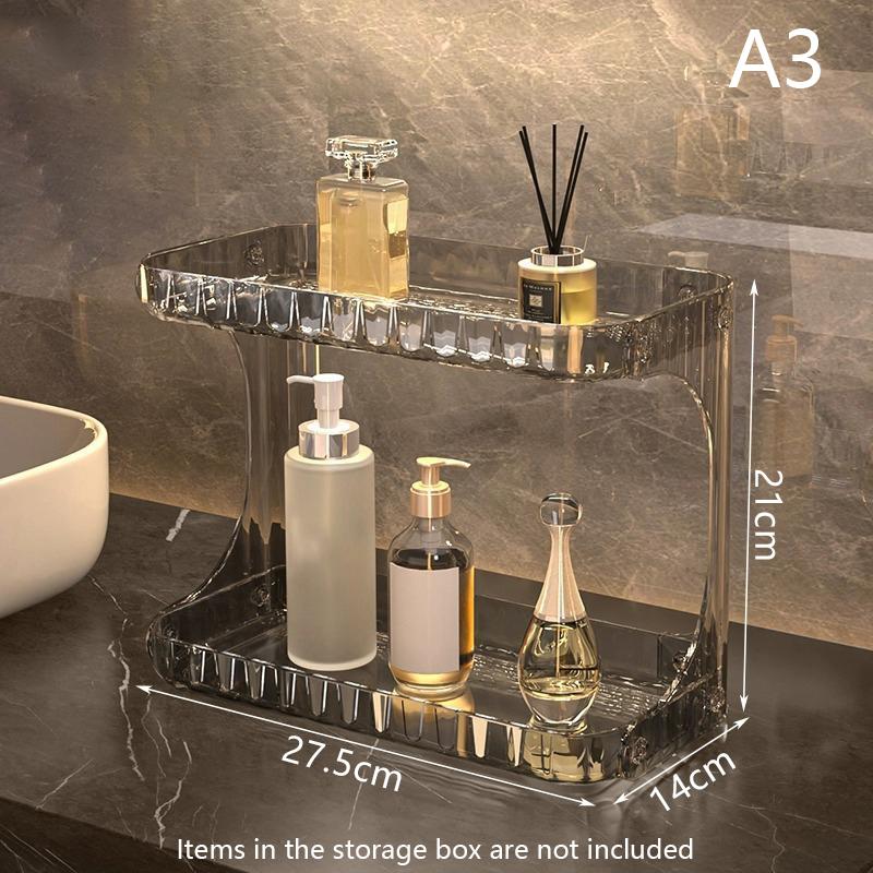 

Стеллаж для хранения в ванной комнате, двухслойный ящик для хранения косметики, органайзер для умывальника, настольный стеллаж для хранения средств по уходу за кожей, демонстрационная стойка