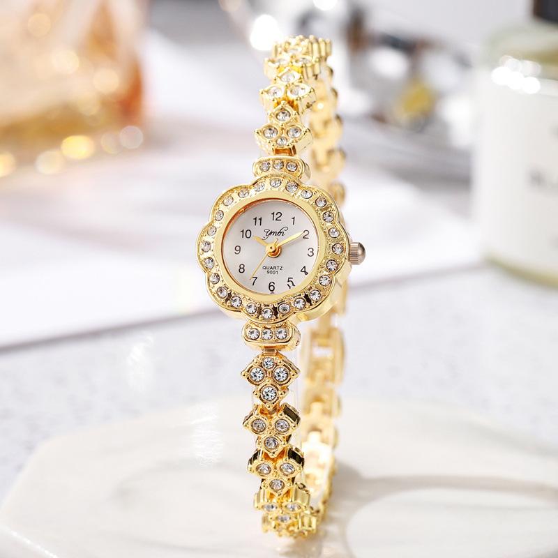 

Women Rhinestone Bracelet Strap Watch Quartz Wristwatch Girls Clock Gift золотий